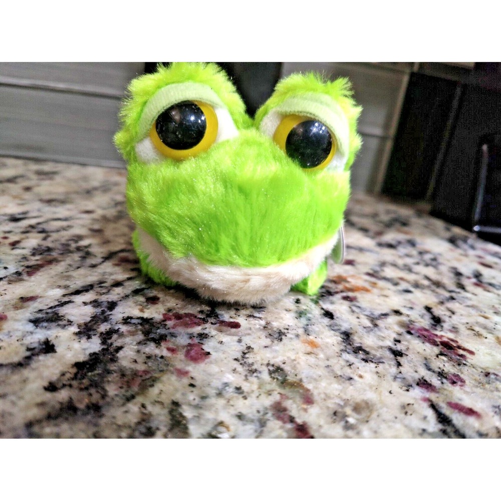 Aurora Frog Plush Dreamy Green Glassy‎ Eyes Cuddly Soft Beanie Rear  7 " - Picture 6 of 7